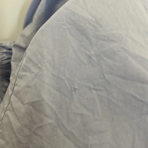 Karen Millen Quarter Balloon Sleeves Blue Button Up Shirt Top K4 - Picture 11 of 13